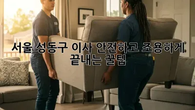 서울 성동구 이사, 안전하고 조용하게 끝내는 꿀팁!